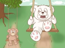 Teddy bear swing set. Best friends
